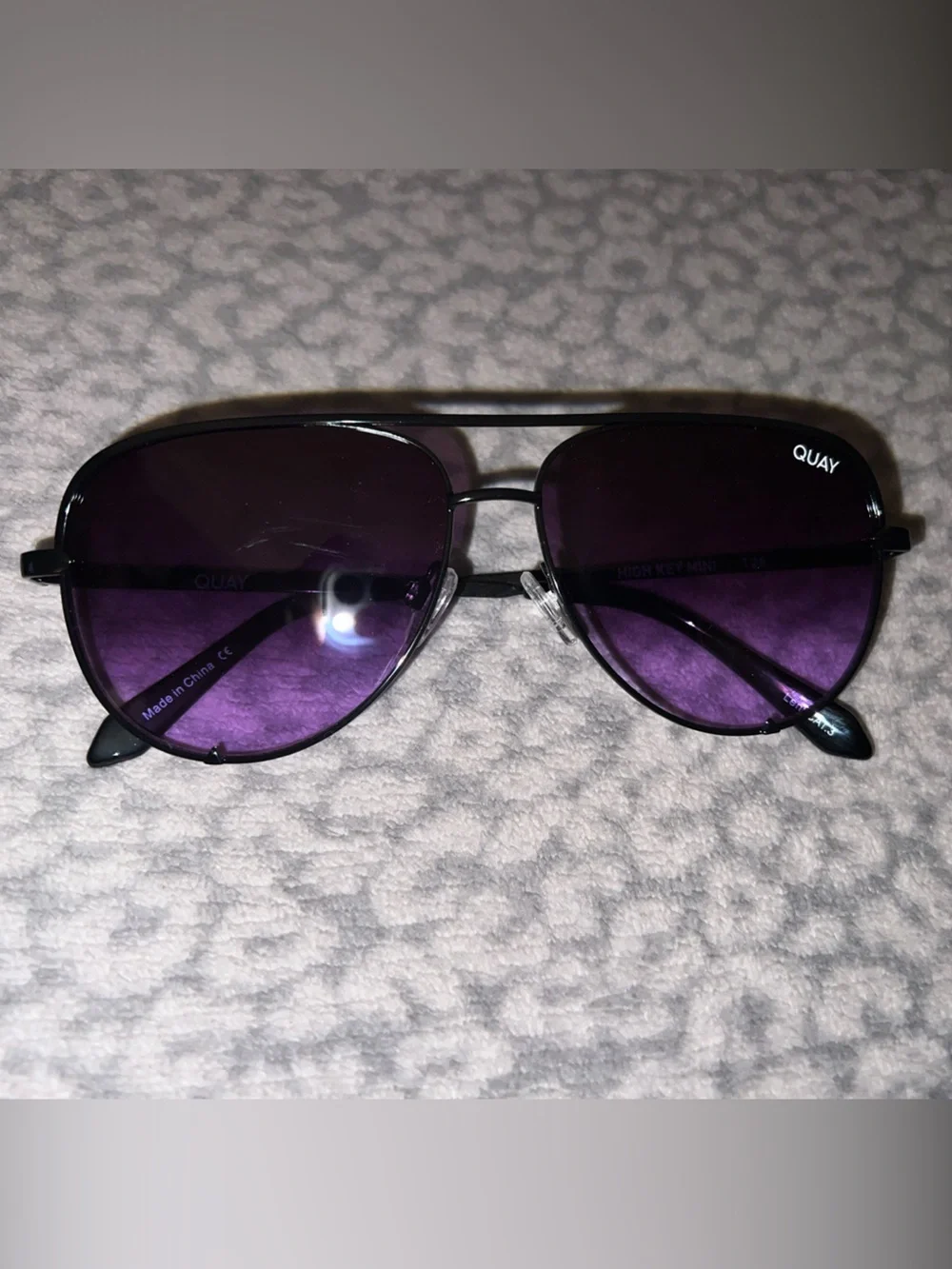 Quay Australia Women’s Black Frame Black Purple Lens High Key Mini Sunglasses